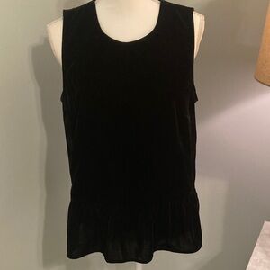 J. Crew Black Velvet Sleeveless Blouse. Size 10.